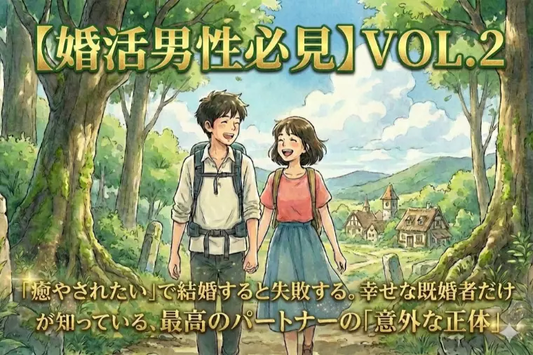 【婚活男性必読】Vol.2「癒やされたい」で結婚すると…