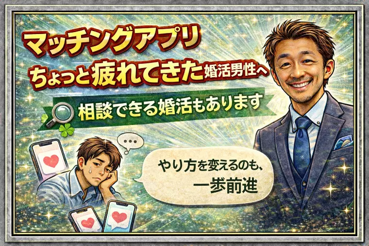 マッチングアプリ、ちょっと疲れてきた婚活男性へ