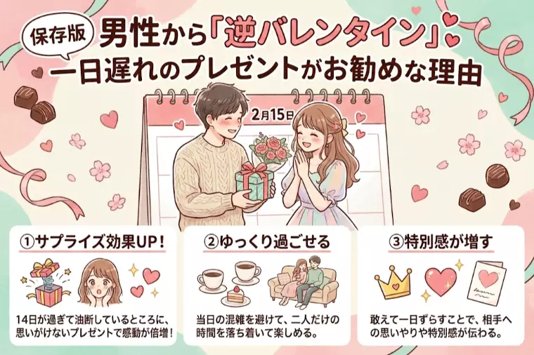 男性から「逆バレンタイン」一日遅れの🎁がお勧めな理由