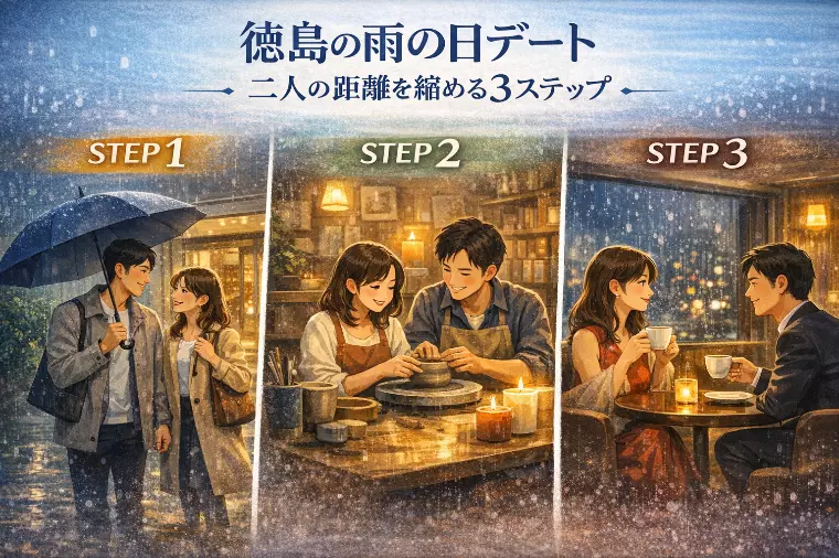 雨で距離が縮まる！徳島「雨の日デート術」