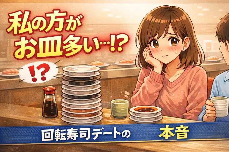 「やばい、私の方がお皿が多い…」回転寿司デートあるある