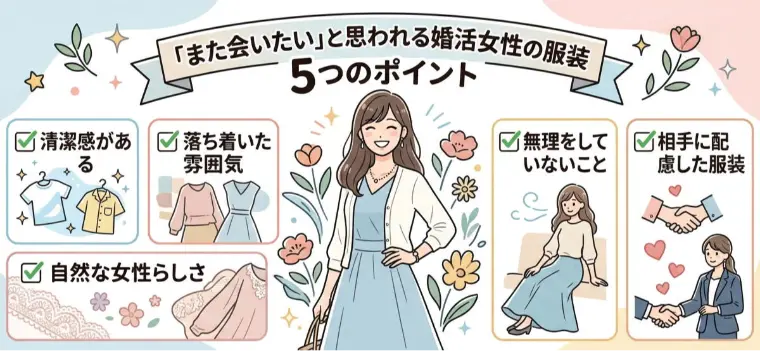 「また会いたい」と思われる婚活女性の服装5つのポイント