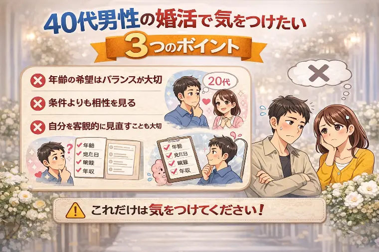 40代男性の婚活を成功させるための３つのポイント