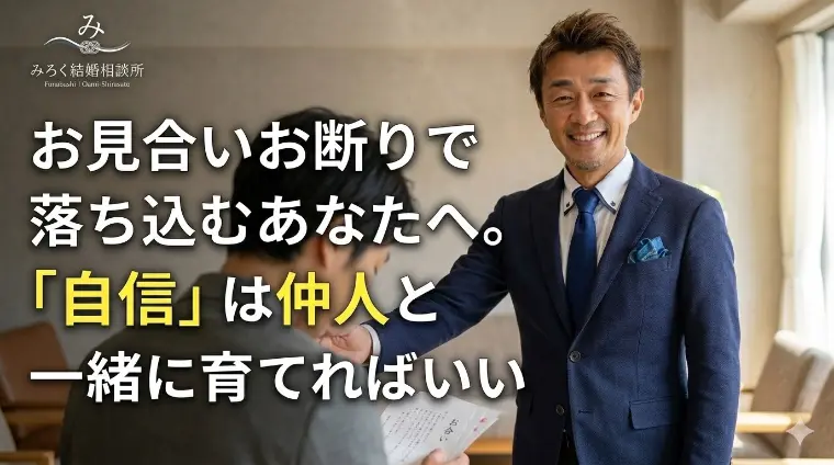 お見合いお断りで落ち込むあなたへ。「自信」は仲人と一緒に