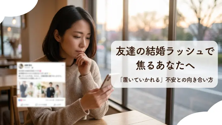 友達の結婚ラッシュに心がざわつくあなたへ
