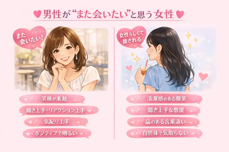 💕男性が“また会いたい”と思う女性💕