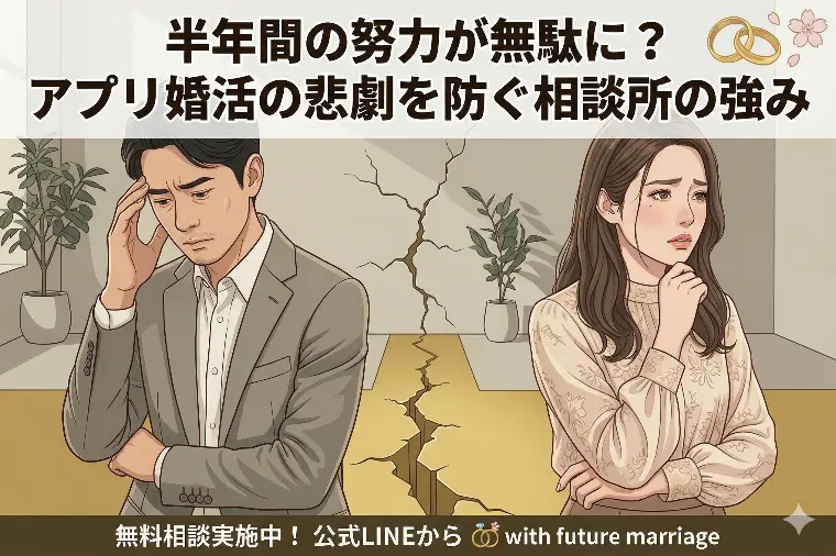 半年間の努力が無駄に？アプリ婚活の悲劇を防ぐ相談所の強み