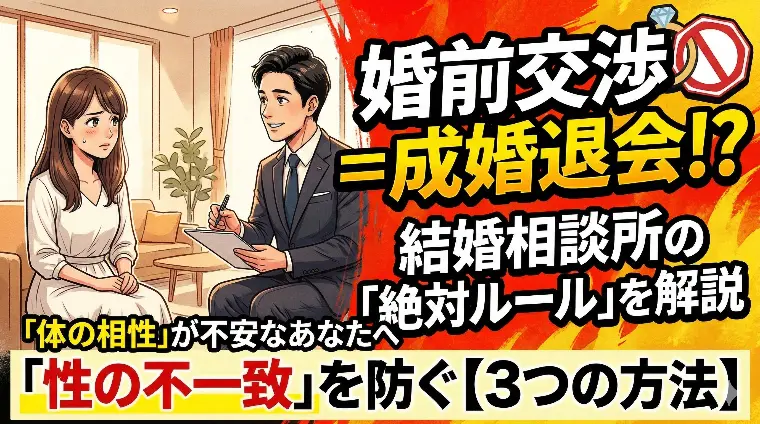 婚前交渉は成婚退会？結婚相談所のルールと性の不一致を防ぐ