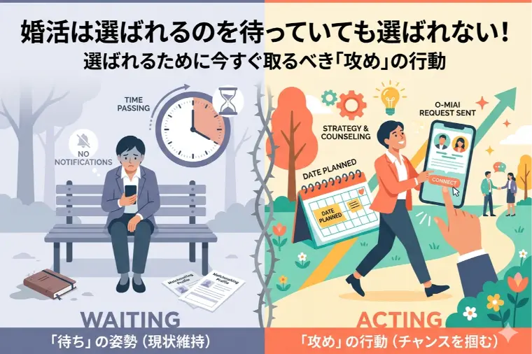 婚活は選ばれるのを待っていても選ばれない！選ばれる為に！