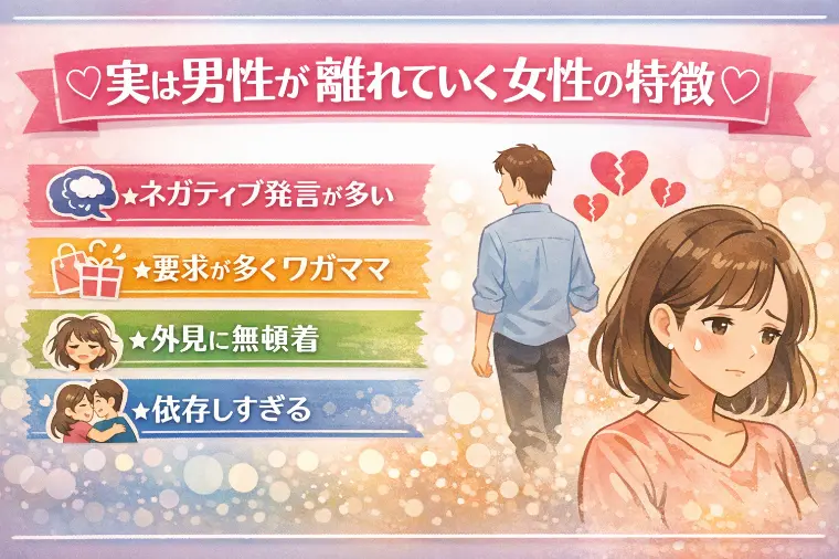 💕実は男性が離れていく女性の特徴💕