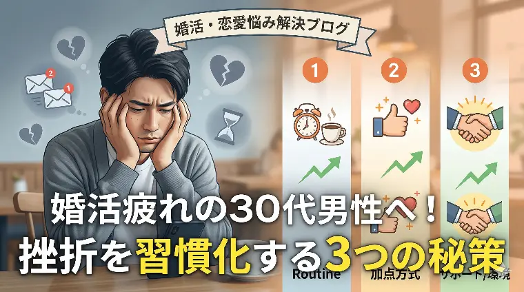 婚活疲れの30代男性へ！挫折を習慣化する3つの秘訣