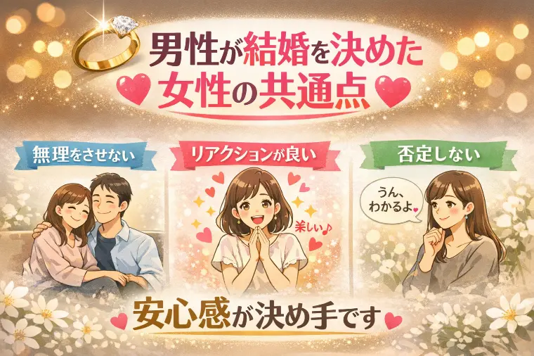💕男性が結婚を決めた女性の共通点💕