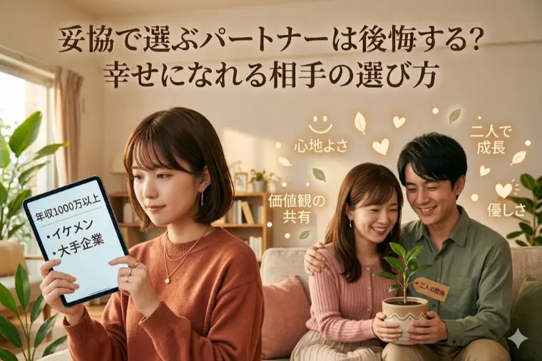 妥協で選ぶパートナーは後悔する？幸せになれる相手の選び方