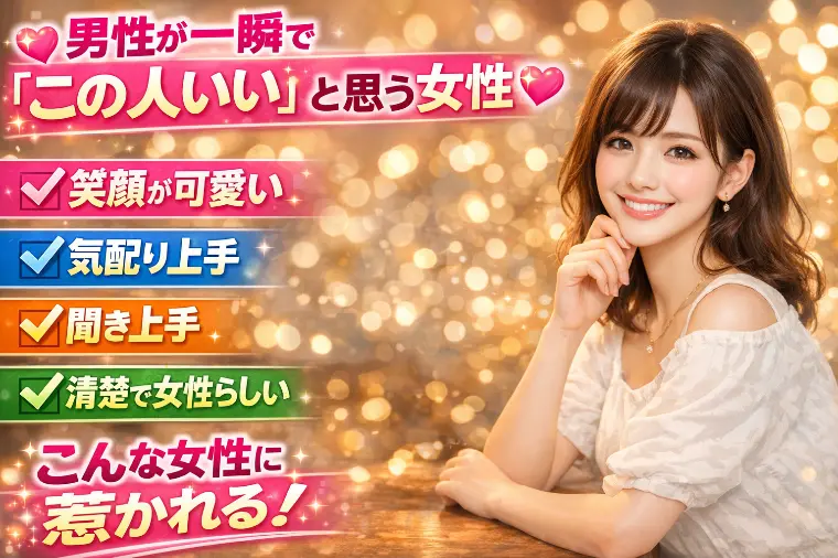 💕男性が一瞬で「この人いい」と思う女性💕