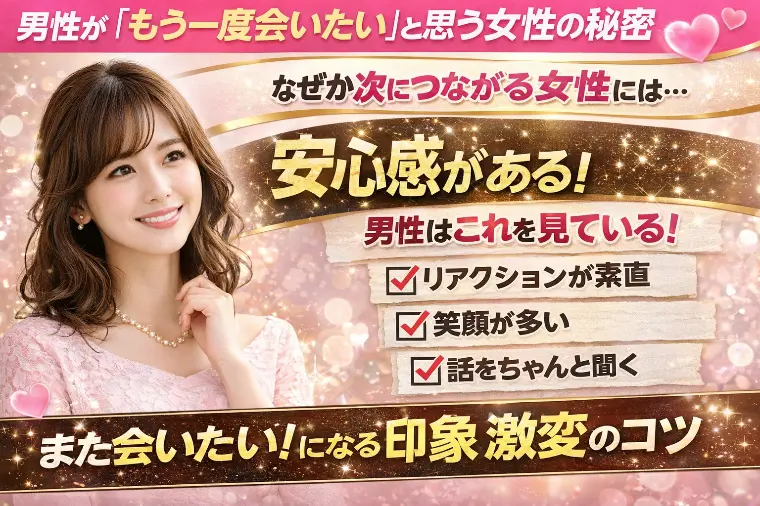 💕男性が「もう一度会いたい」と思う女性の秘密💕