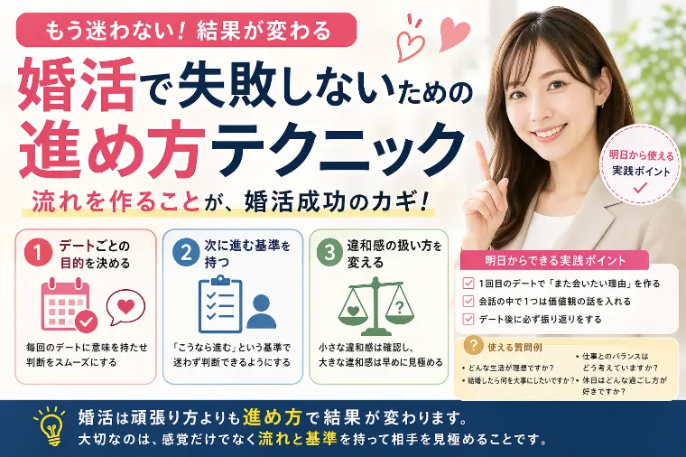 婚活で失敗しないための進め方テクニック