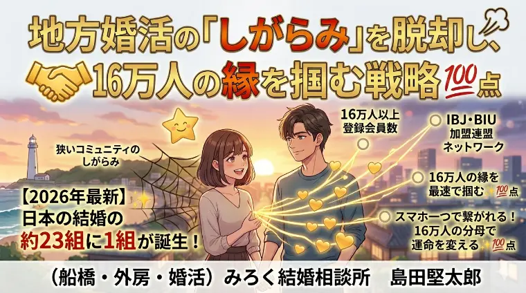 地方婚活の「しがらみ」を脱却し、16万人の縁を掴む戦略