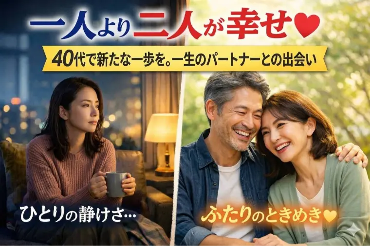 一人より二人が幸せ。40代で一生の伴侶を見つける価値