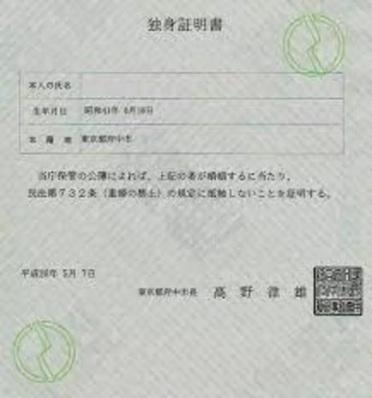 独身証明書って？？？