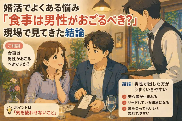 婚活でよくある悩み。食事は男性がおごるべき？