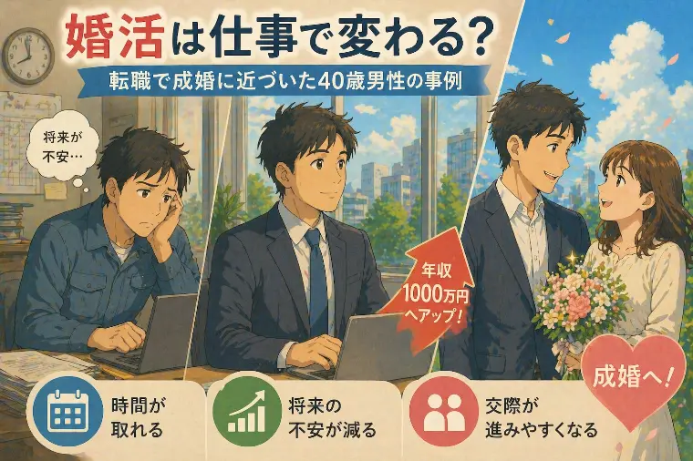 婚活は仕事で変わる？転職で成婚に近づいた40歳男性の事例