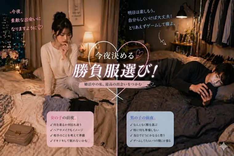 今夜決める勝負服選び  デート前夜、男と女でこんなに違う