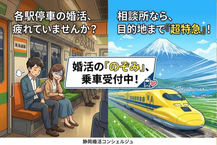静岡婚活コンシェルジュ「婚活という長い旅。「各駅停車」で疲れていませんか？ 」-1