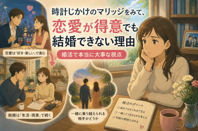 【時計じかけのマリッジを見て】恋愛が得意でも結婚できない