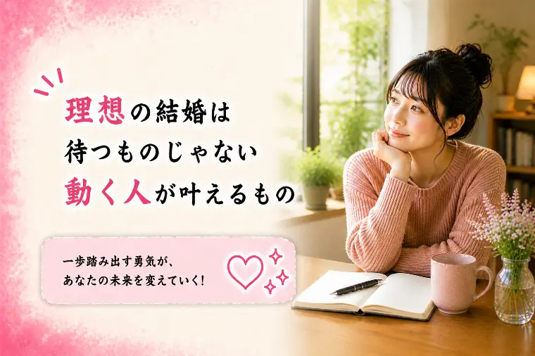 【婚活応メッセージ】理想の結婚は自ら動く人がかなえるもの
