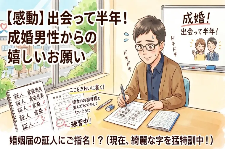 クライム結婚相談所「出会って半年！成婚男性に「婚姻届の証人」をお願いされた日」-1