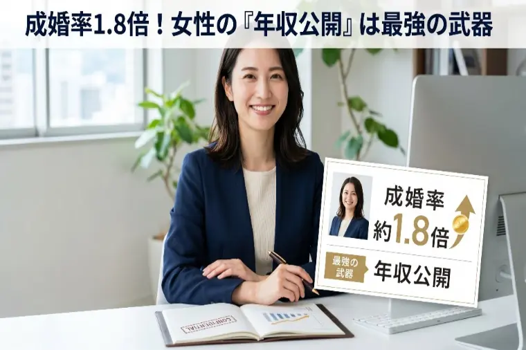 成婚率1.8倍！女性の「年収公開」が婚活で最強の武器に！