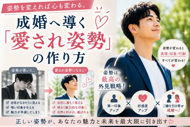 姿勢を変えれば心も変わる。成婚へ導く「愛され姿勢」の作り