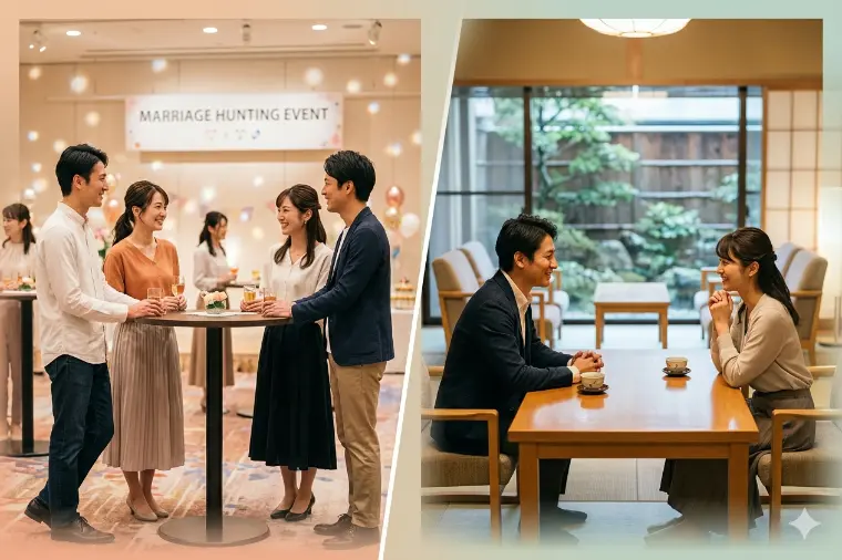 婚活パーティーと1対1のお見合い、あなたに向いているのは