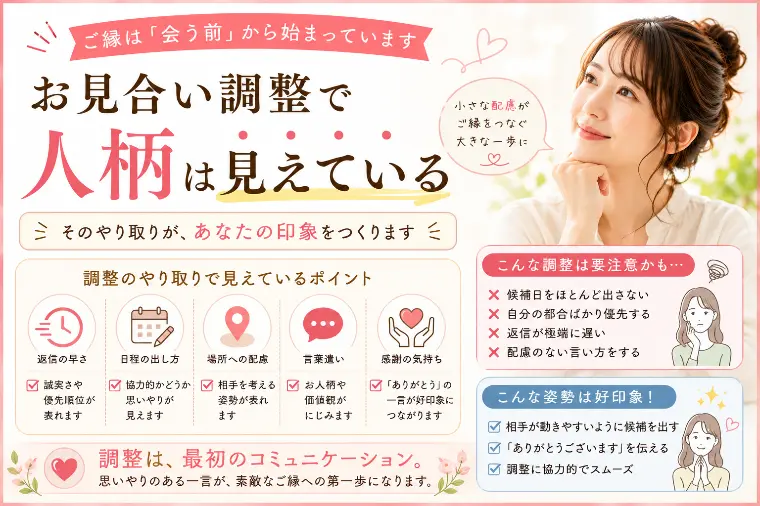 お見合い調整で人柄は見えている