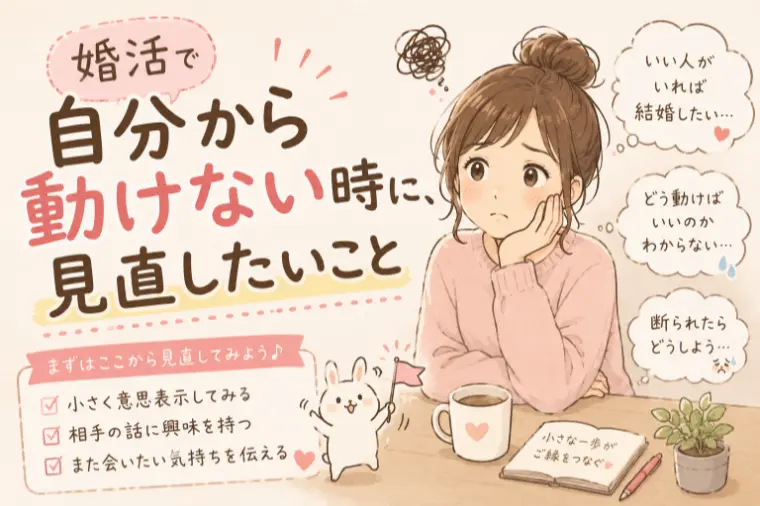 婚活で自分から動けない時に、見直したいこと