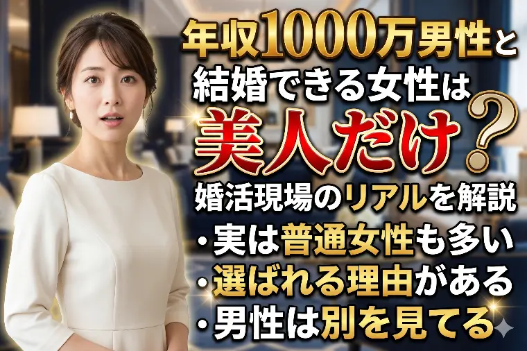 年収1000万男性と結婚できる女性は美人だけ？リアル解説