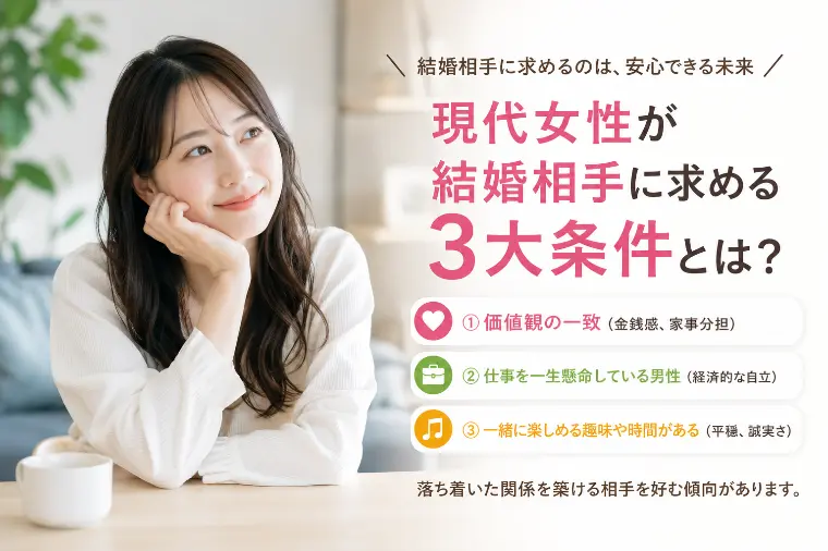 【男性必見！】現代女性が結婚相手に求める3大条件とは？