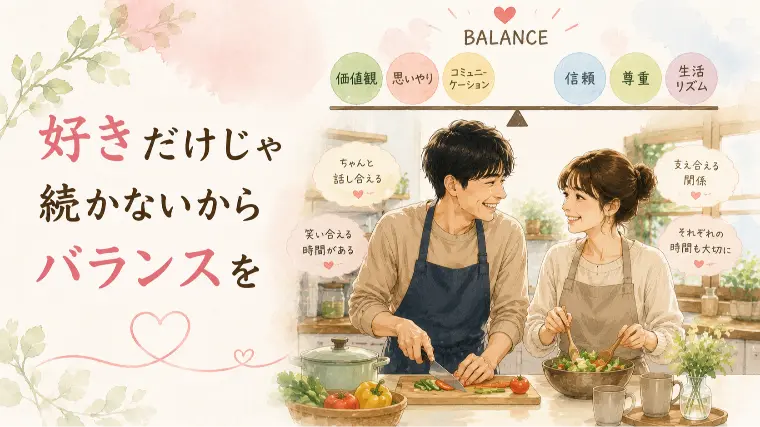 婚活川柳【第84回】好きだけじゃ 続かないからバランスを