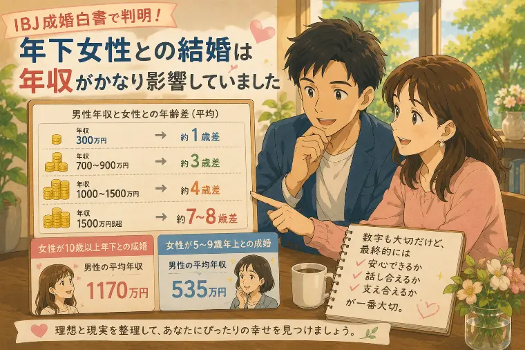 IBJ成婚白書で判明｜年下女性との結婚は“年収”が影響。