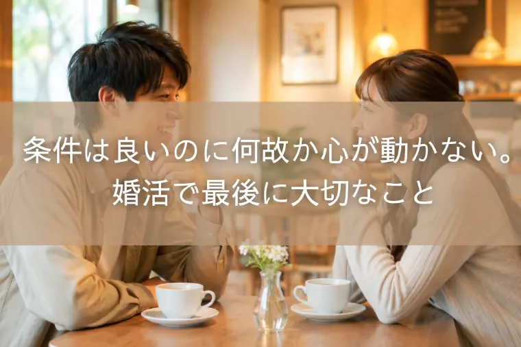 条件は良いのに何故か心が動かない。婚活で最後に大切なこと