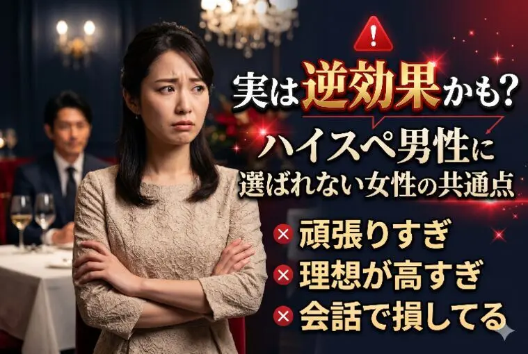 実は逆効果かも？ハイスペ男性に選ばれない女性の共通点