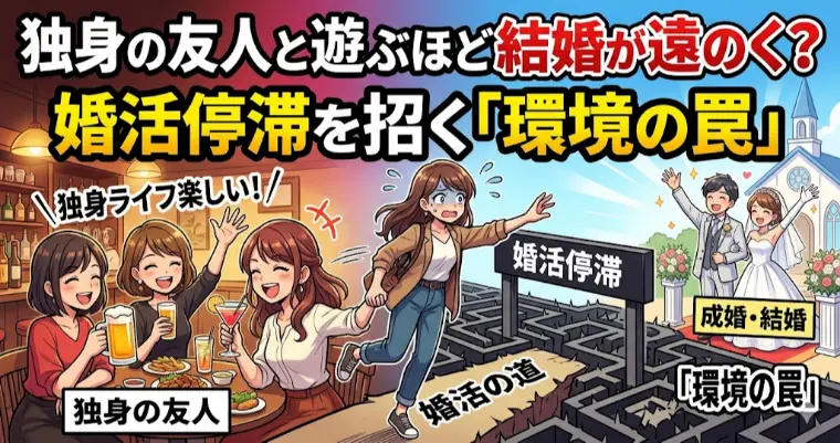 独身の友人と遊ぶほど結婚が遠のく?環境の罠