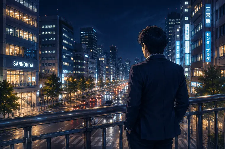 三宮で働く男性が、夜にふと考えていること