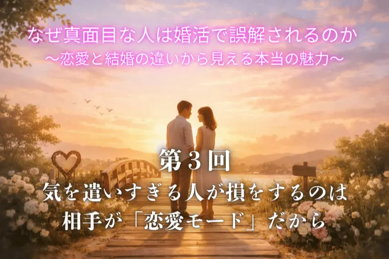 なぜ真面目な人は婚活で誤解されるのか　恋愛と結婚の違い③