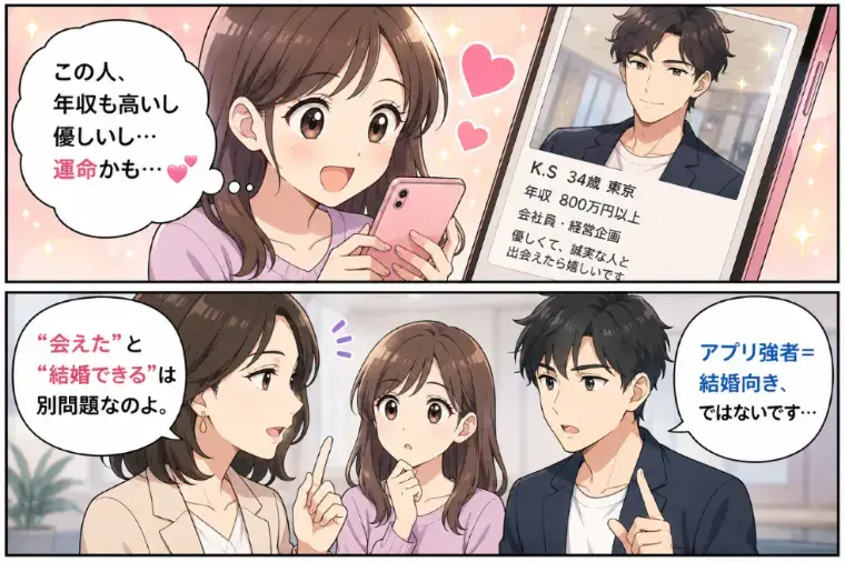 Kotopuro（寿プロデュース）「【辛口婚活】💛“会える男”と“結婚向きの男”は違う」- 2