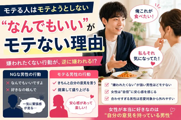 優しいのにモテない男性の特徴
