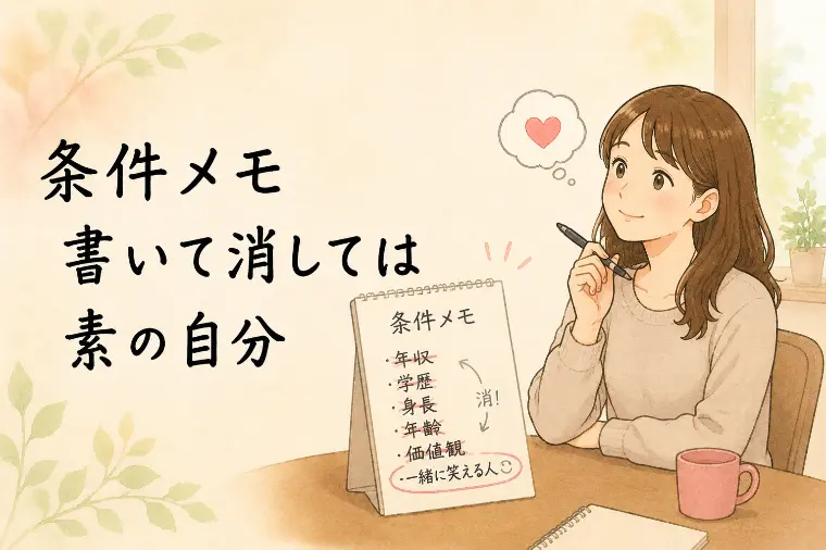 婚活川柳【第90回】条件メモ 書いて消しては 素の自分