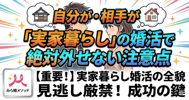 実家暮らしの婚活で絶対外せない注意点
