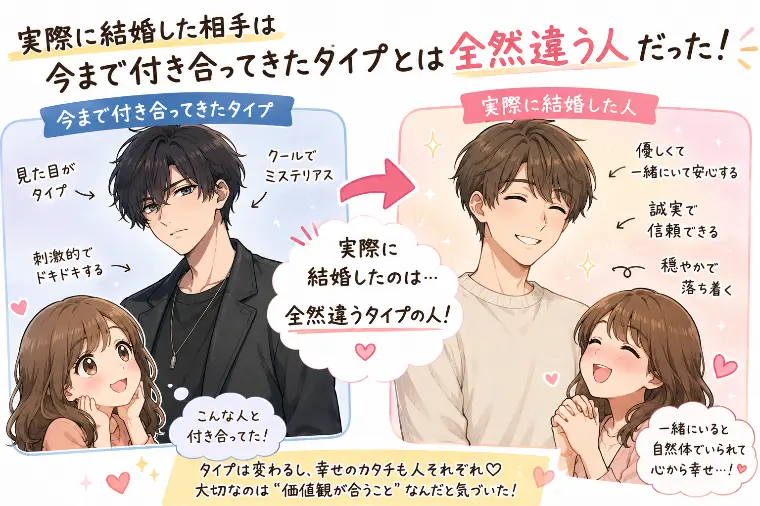 成婚相手は“今までと違うタイプ”だった！