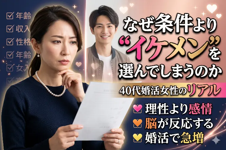 なぜ条件よりイケメンを選んでしまうのか｜40代婚活女性